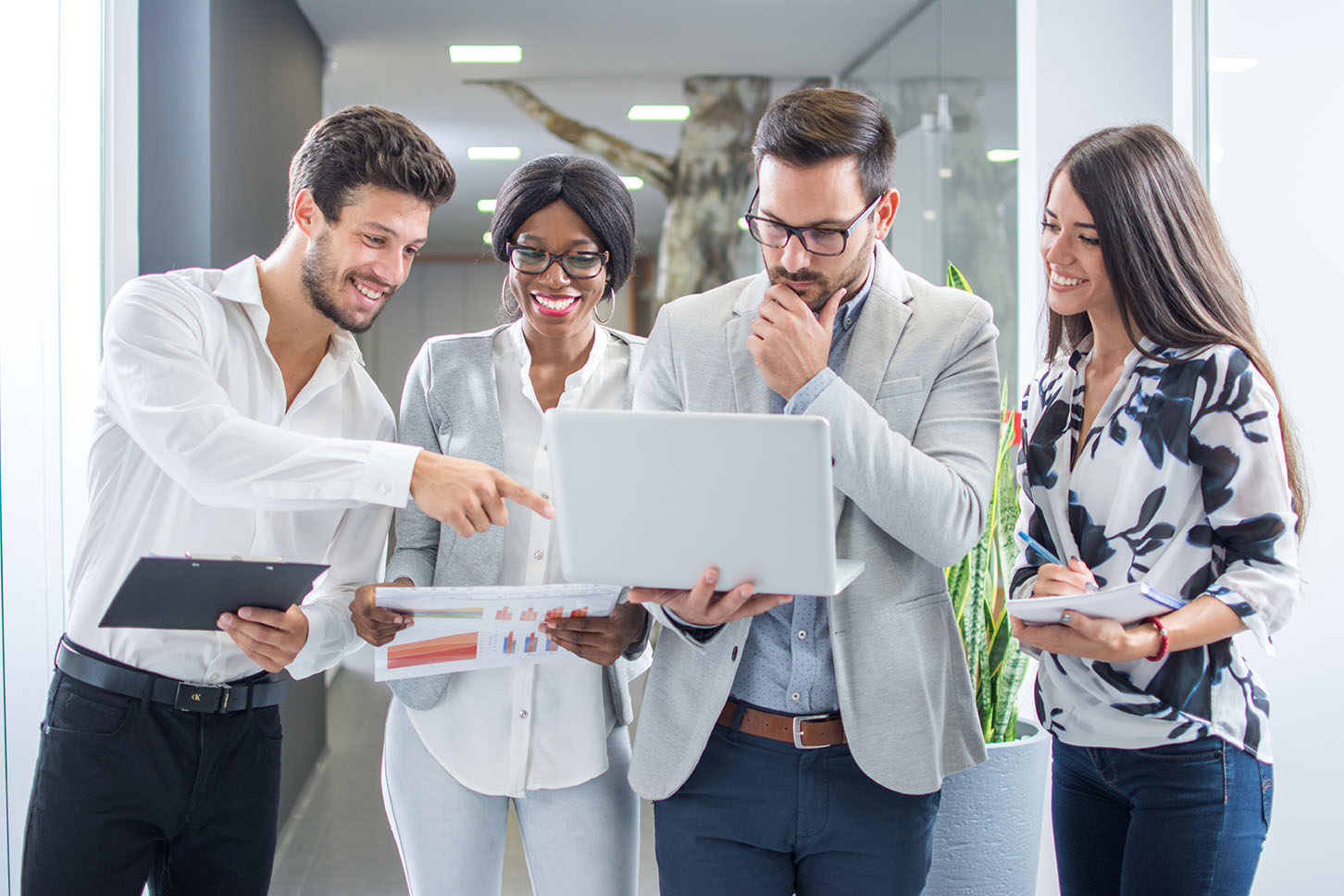 Group standup meeting