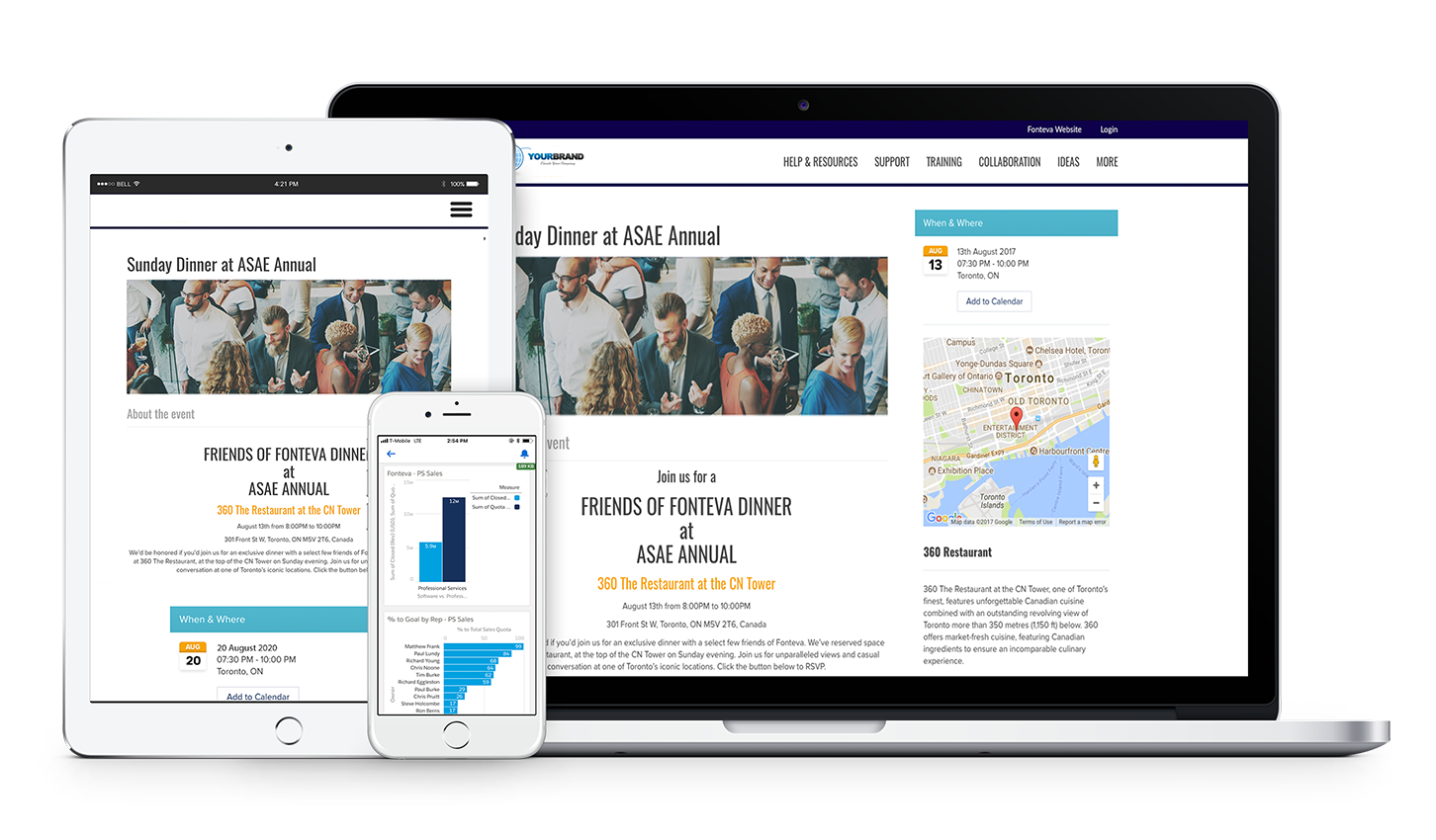 With Fonteva, build responsive events and branded event sites
